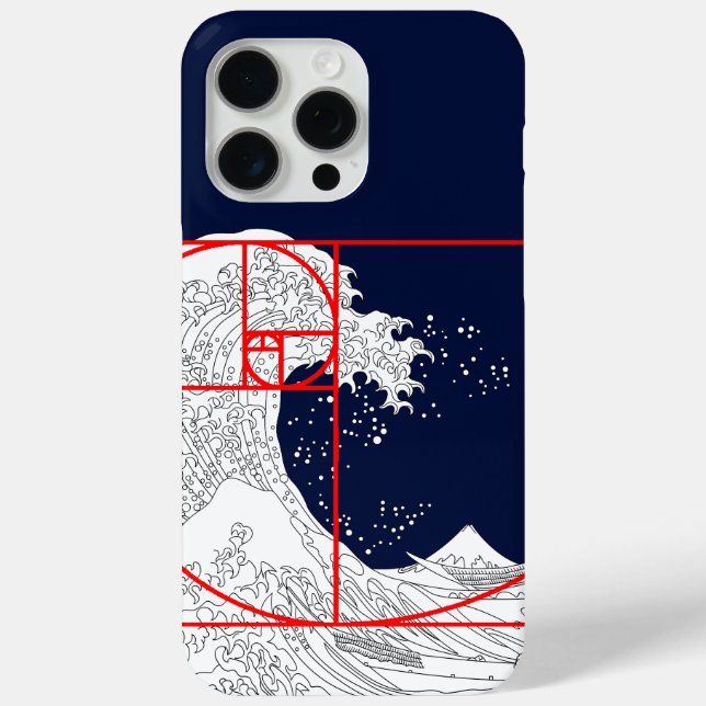 Fibonacci Sequence and The Great Wave Case-Mate iPhone Case (Back)