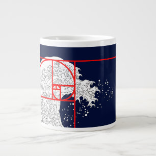 Fibonacci Sequence and The Great Wave Giant Coffee Mug