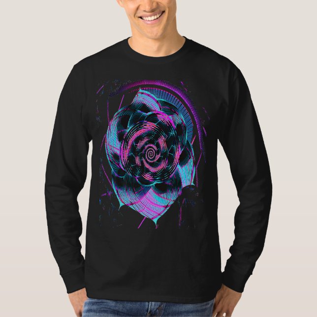 Fibonacci Sequence Flower Vaporwave Aesthetics T-Shirt (Front)