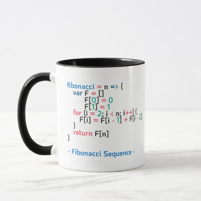 Fibonacci Sequence Function | Code Snippet Mug (Left)