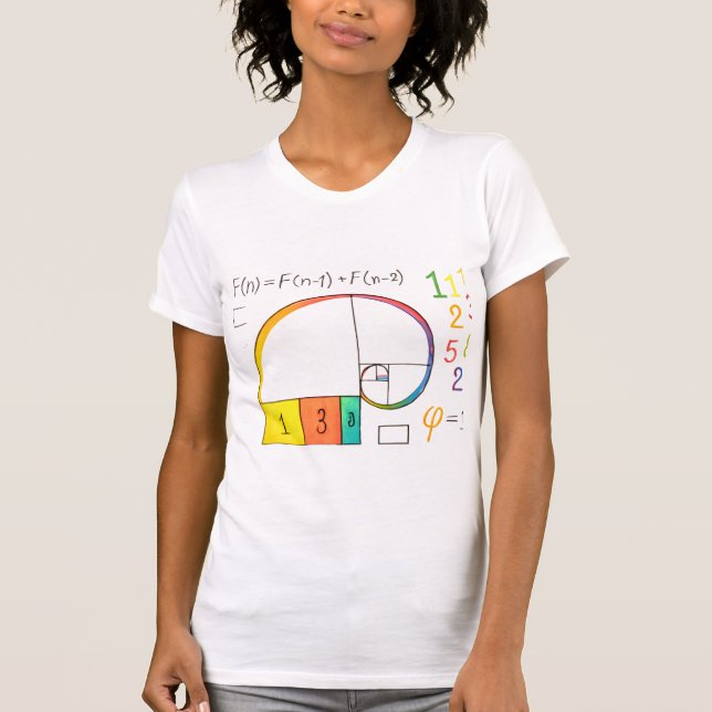 Fibonacci Sequence & Golden Ratio Math T-Shirt (Front)