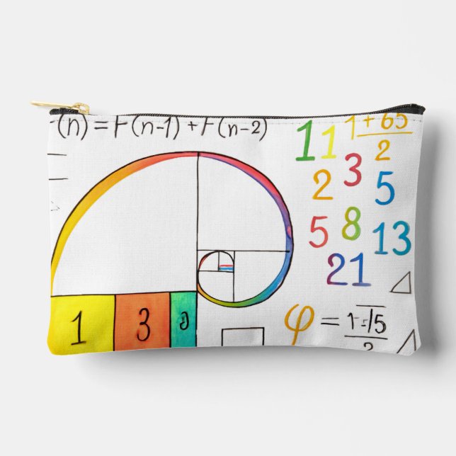 Fibonacci Sequence & Golden Ratio Math Zip Pouch  (Front)