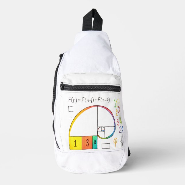 Fibonacci Sequence & Golden Ratio Sling Bag (Front)