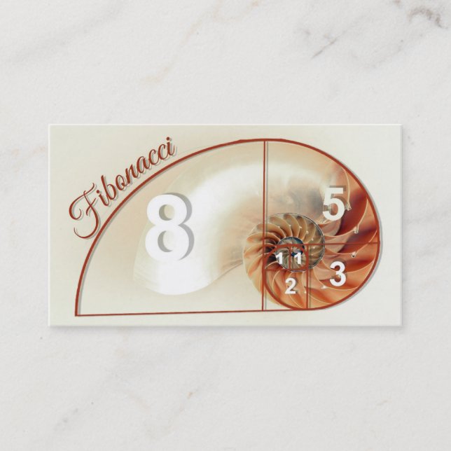 Fibonacci Sequence Mathematics, Business Cards (Front)