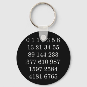 Fibonacci sequence numbers key-chain Math Geek Keychain
