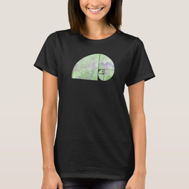 Fibonacci Spiral Elephant  Golden Ratio  grungy 3  T-Shirt (Front)