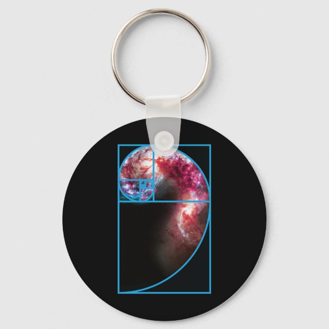 Fibonacci Spiral Galaxy Keychain (Front)