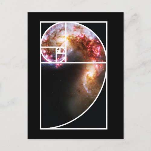 Fibonacci Spiral Galaxy Postcard