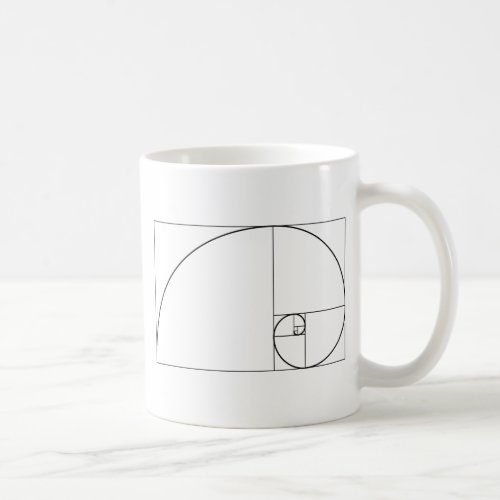 Fibonacci Spiral Golden Ratio Coffee Mug