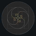 Fibonacci Spiral Golden Ratio Geometry Classic Round Sticker<br><div class="desc">Hope you like it</div>