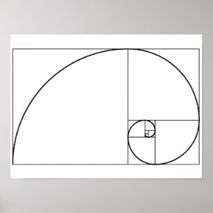 Fibonacci Spiral Golden Ratio Poster