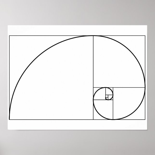 Fibonacci Spiral Golden Ratio Poster (Front)