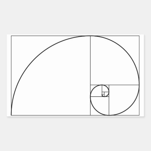 Fibonacci Spiral Golden Ratio Rectangular Sticker