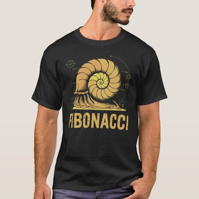 Fibonacci Spiral Illustration Math Science T-Shirt (Front)