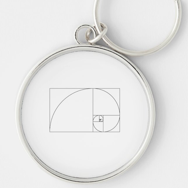 Fibonacci Spiral Keychain (Front)