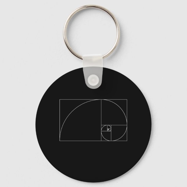 Fibonacci Spiral Keychain (Front)
