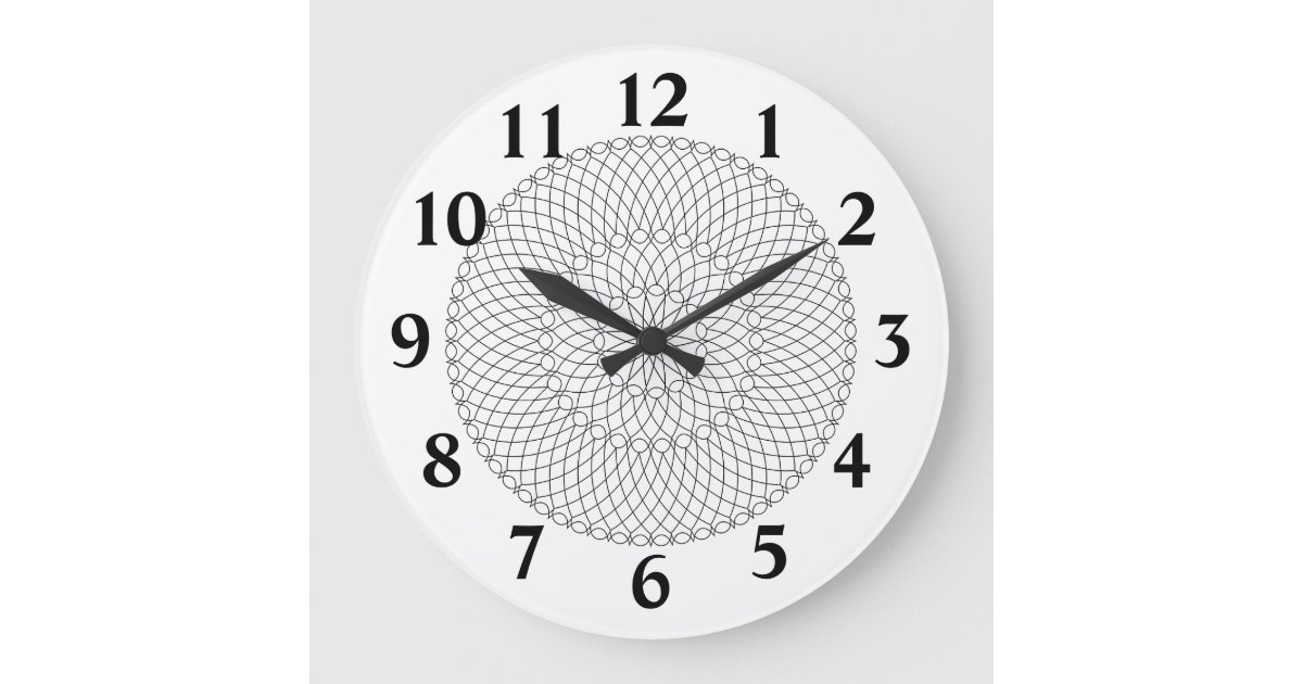 Fibonacci Spiral Loops Large Clock | Zazzle