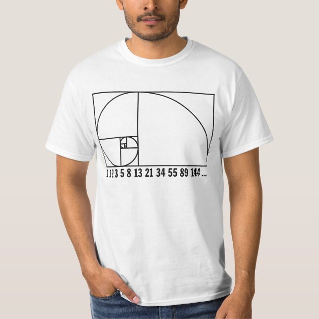 Fibonacci Spiral - Number Sequence 1 T-Shirt (Front)