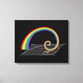 Fibonacci Spiral Rainbow Rising Canvas Print by Ars_Brevis at Zazzle