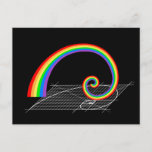 Fibonacci Spiral Rainbow Rising Postcard at Zazzle