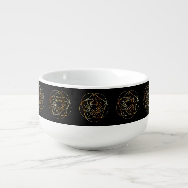 Fibonacci Spiral- The sacred geometry Soup Mug (Front)