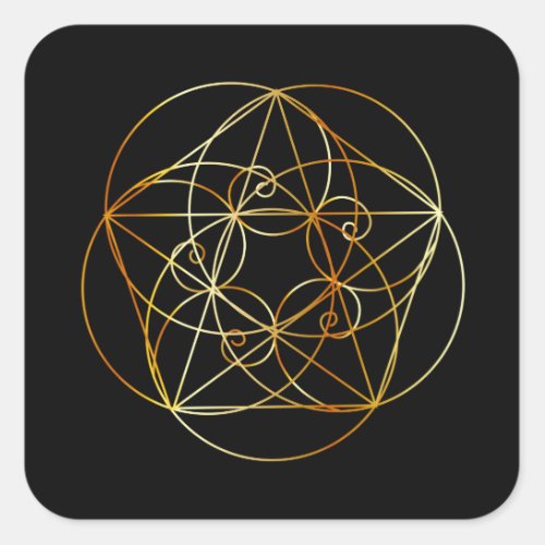 Fibonacci Spiral_ The sacred geometry Square Sticker