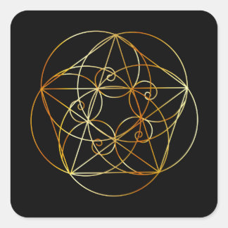 Fibonacci Spiral- The sacred geometry Square Sticker