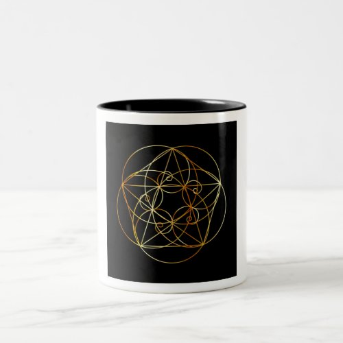 Fibonacci Spiral_ The sacred geometry Two_Tone Coffee Mug