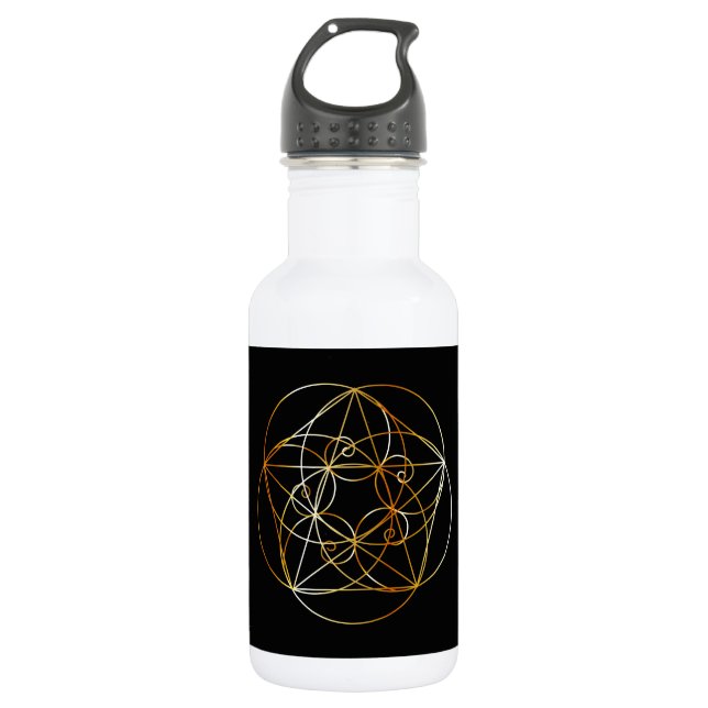 Fibonacci Spiral- The sacred geometry Water Bottle (Front)