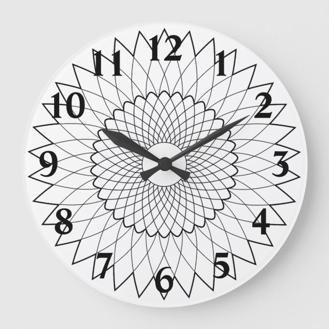Fibonacci Sunflower Large Clock (Front)
