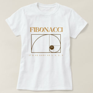 Fibonacci with brown text for math lovers T-Shirt