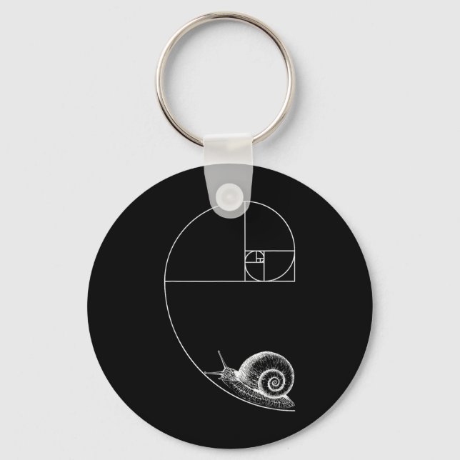 Fibonacci With Snail Mathematics Math Teacher Geom Keychain (Front)