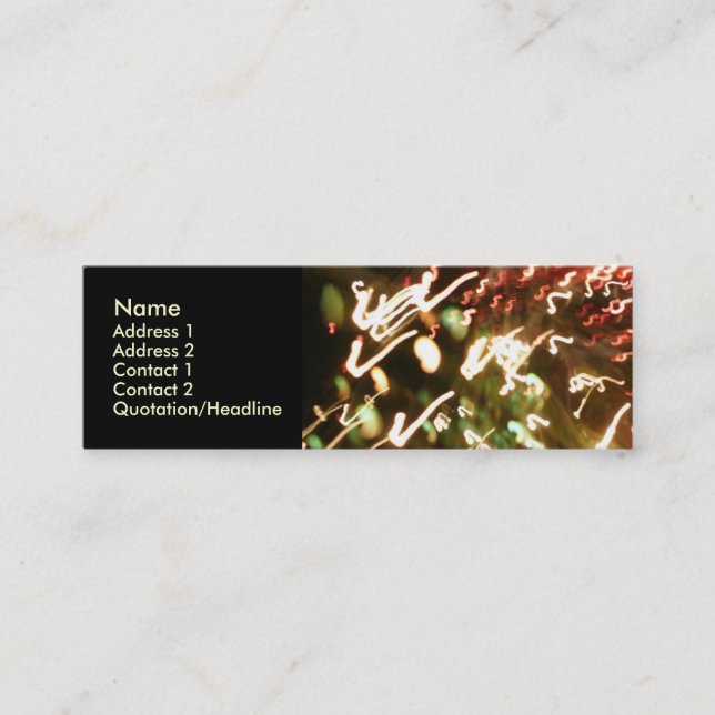 Fibre Optic Fun Mini Business Card (Front)