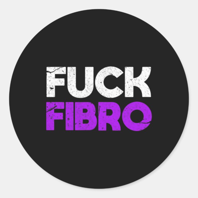 Fibro Fibromyalgia Fibromyositis Chronic Pain Grun Classic Round Sticker (Front)