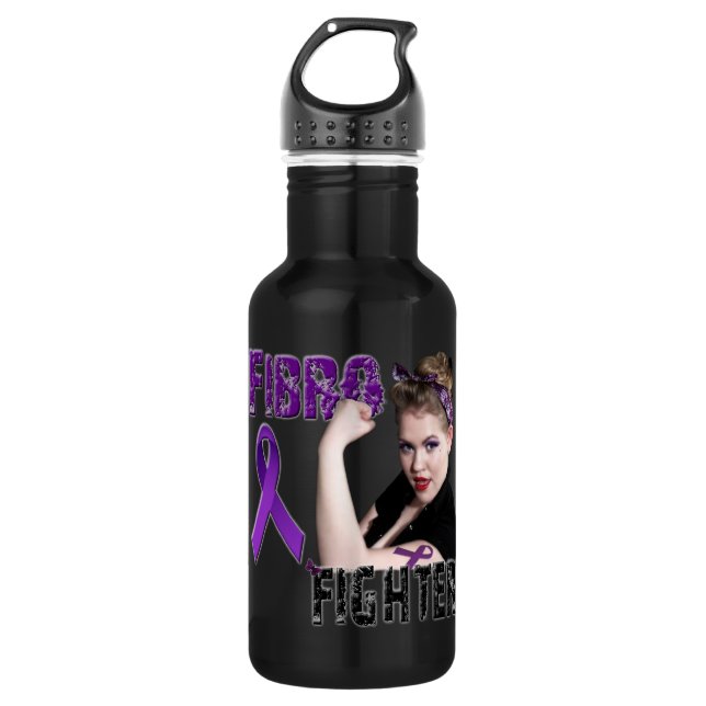 FIBRO FIGHTER- - BPA FREE! STAINLESS STEEL WATER BOTTLE (Front)