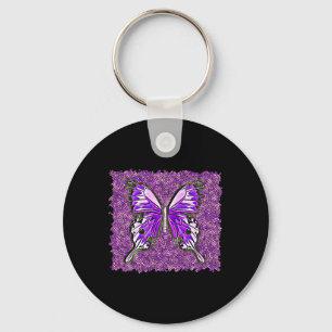 Fibro Lupus Stained Glass Butterfly Art Spoonie Keychain