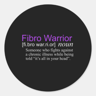 Fibro Warrior Fibromyalgia Awareness  Classic Round Sticker