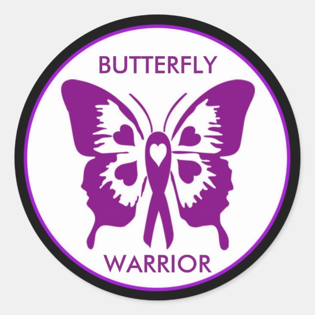 Fibrofairy Butterfly Warrior Round Sticker (Front)