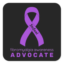 Fibromyalgia Advocate Black Square Sticker