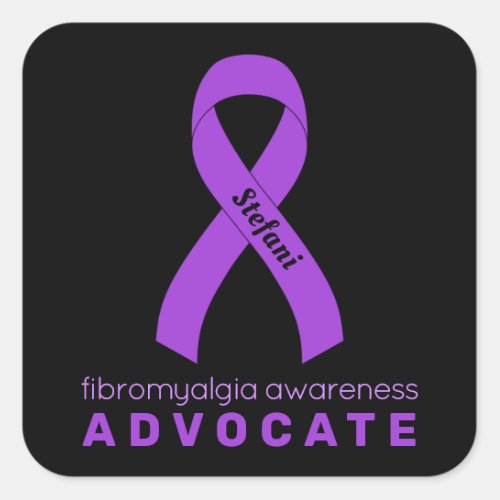 Fibromyalgia Advocate Black Square Sticker