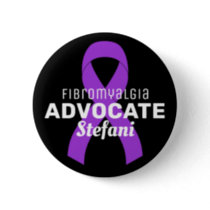 Fibromyalgia Advocate Ribbon Black Button