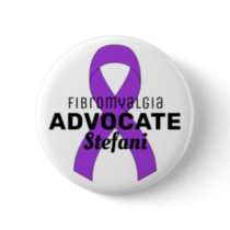 Fibromyalgia Advocate Ribbon White Button