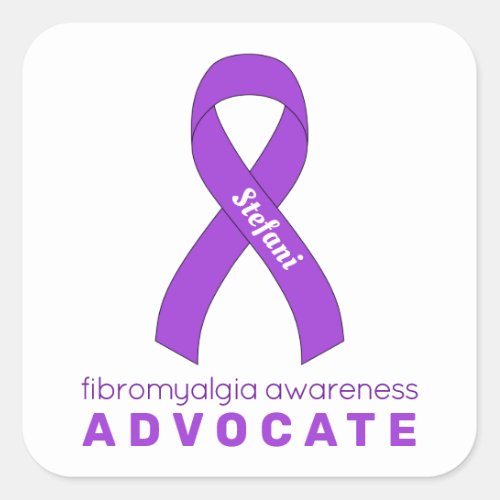 Fibromyalgia Advocate White Square Sticker