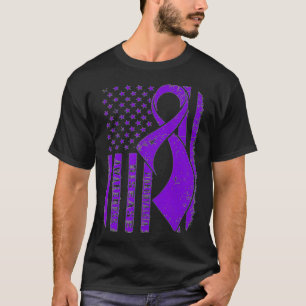 Fibromyalgia Awareness American Flag Nobody Fight T-Shirt