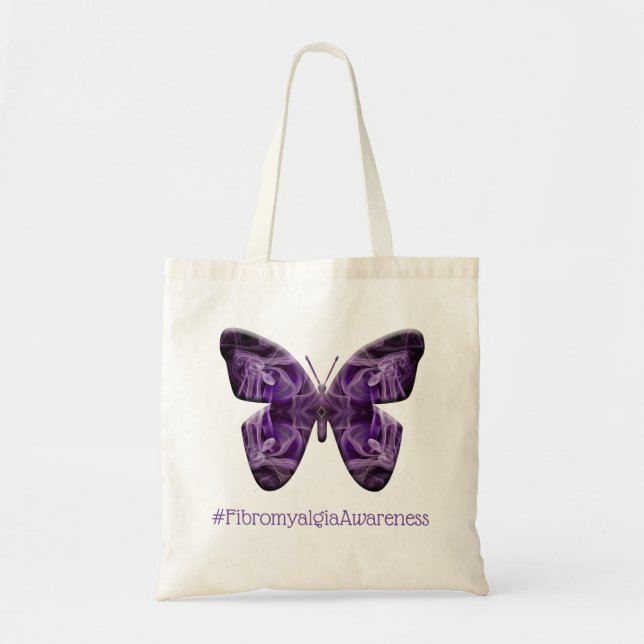 Fibromyalgia Awareness Butterfly (1700 - FMA) Tote Bag (Front)