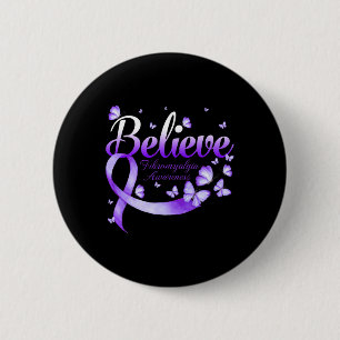 Fibromyalgia Awareness Butterfly 1  Button