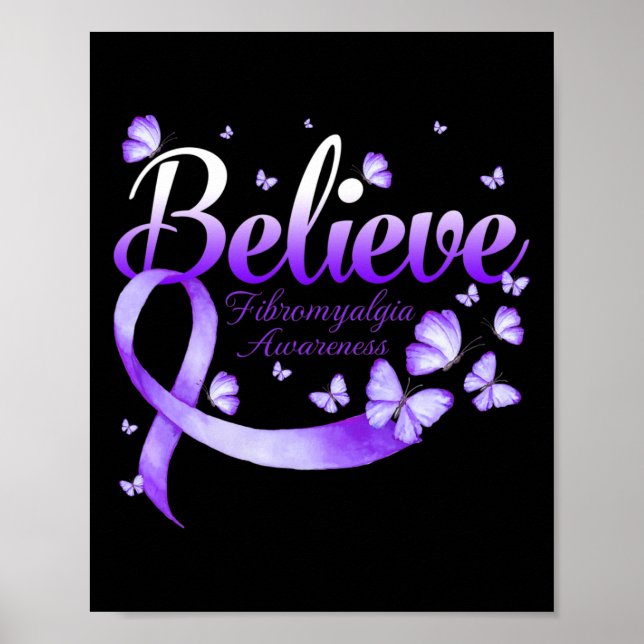 Fibromyalgia Awareness Butterfly  Poster (Front)