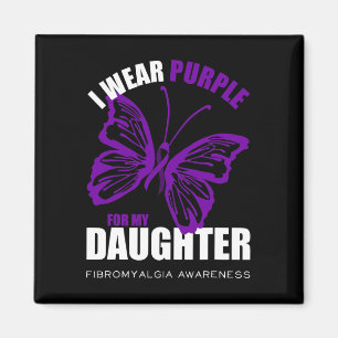 Fibromyalgia Awareness Butterfly Purple Ribbon Magnet