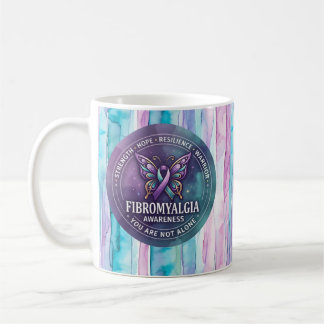 Fibromyalgia Awareness Butterfly Ribbon  Coffee Mug