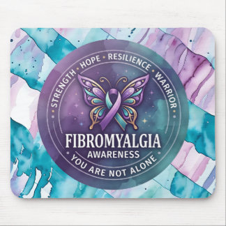 Fibromyalgia Awareness Butterfly Ribbon  Mouse Pad